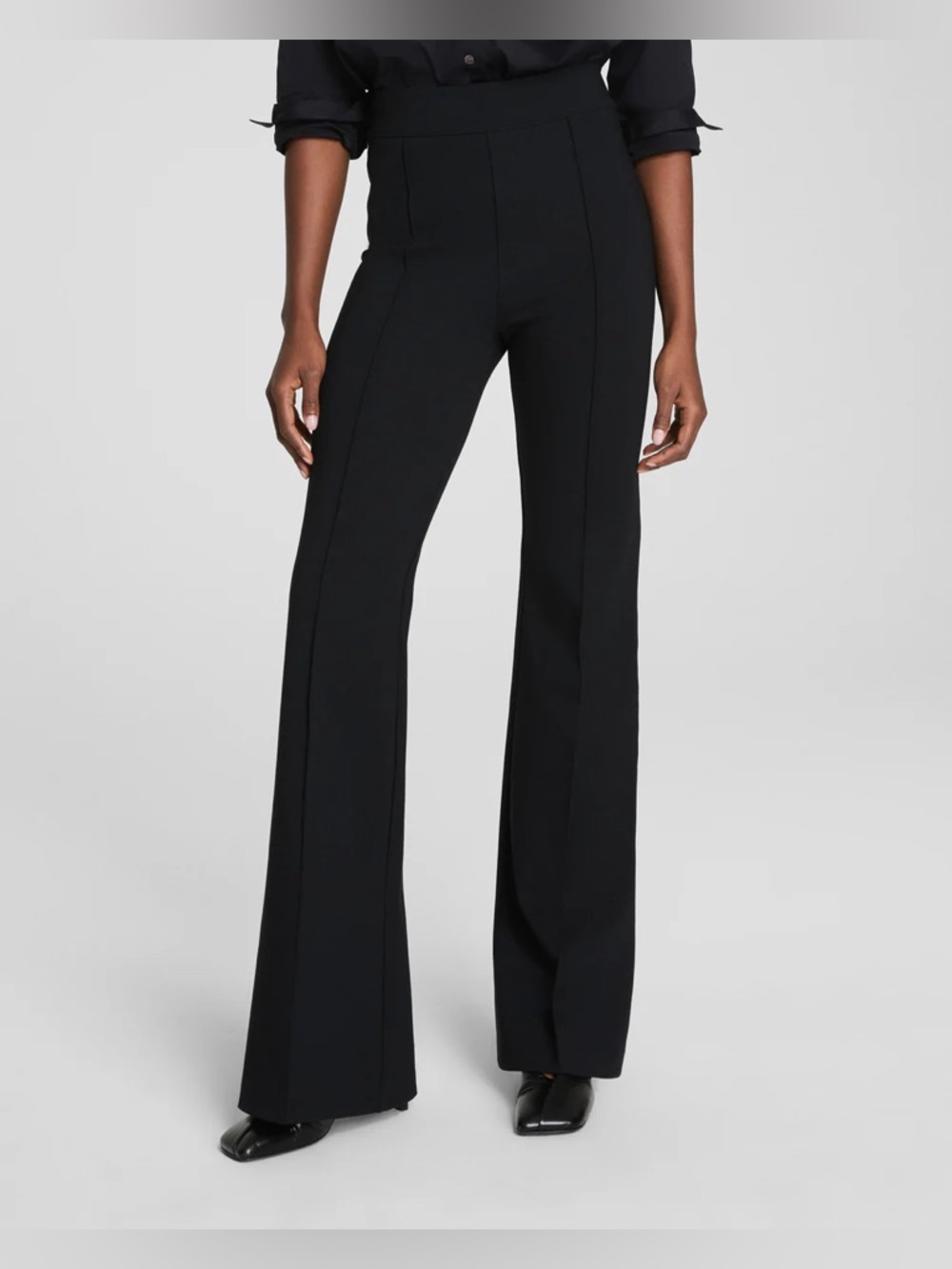 SPANX Black High-Waist Flared Ponte Pants